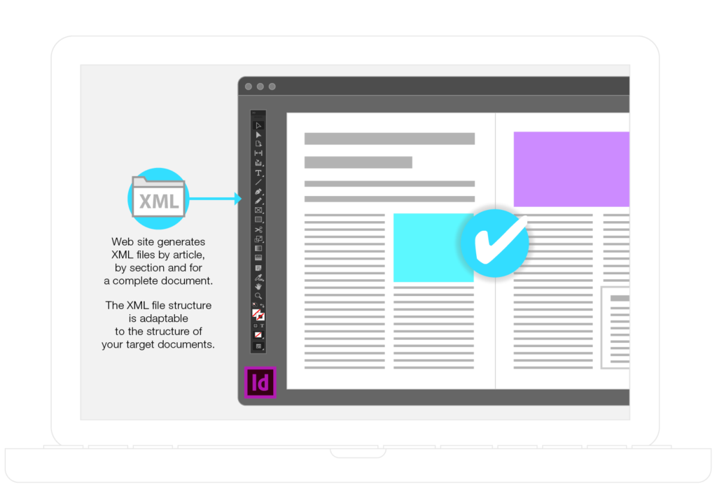 xml Export files structured for the target document